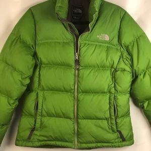 North Face Grass Green Puffer Coat size medium